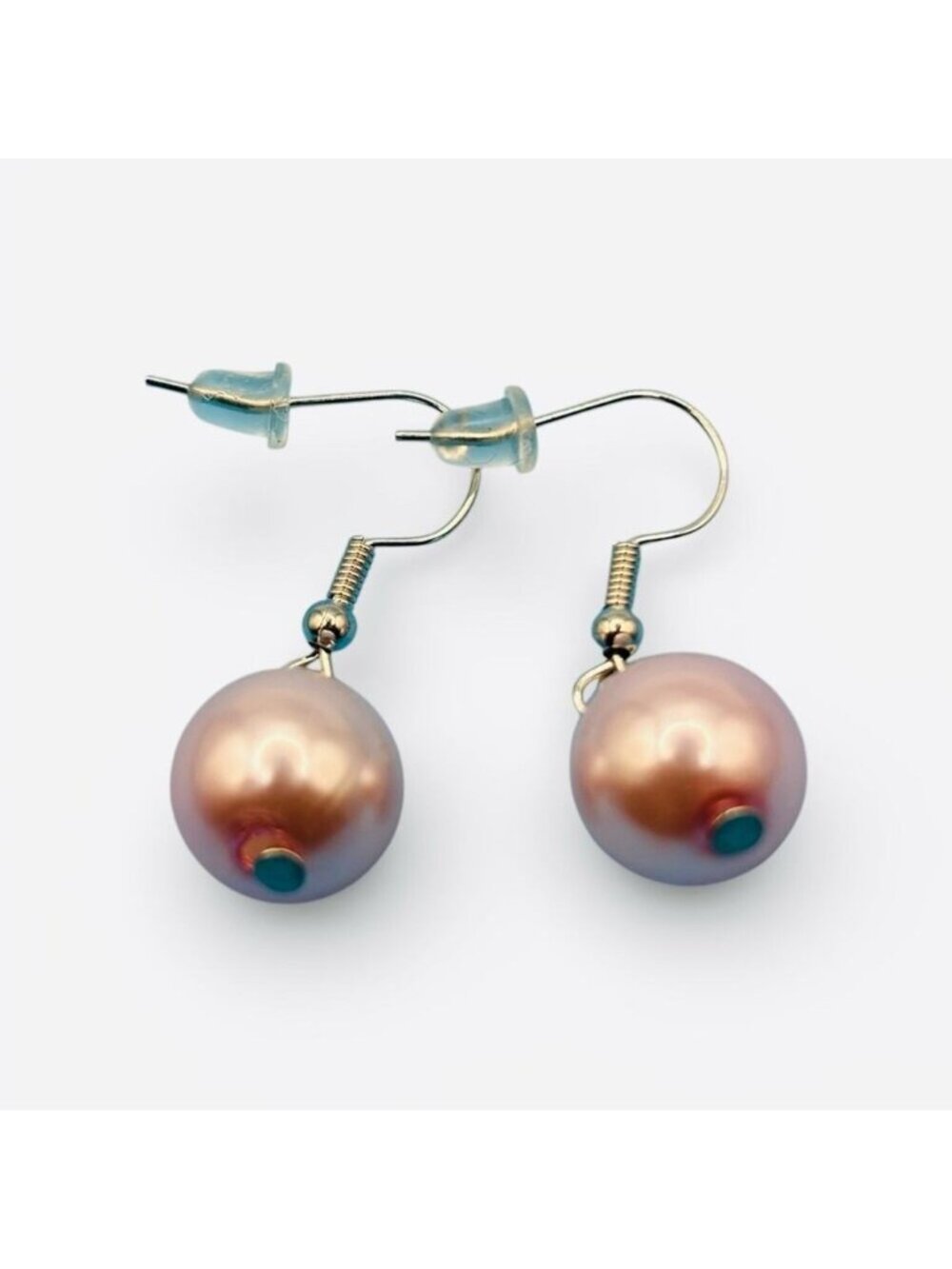 Elegant Pink dangle faux Pearl Earrings - Picture 3 of 3